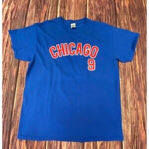 Chicago Cubs Javier Baez #9 T-Shirt Men’s Large Gildan Blue